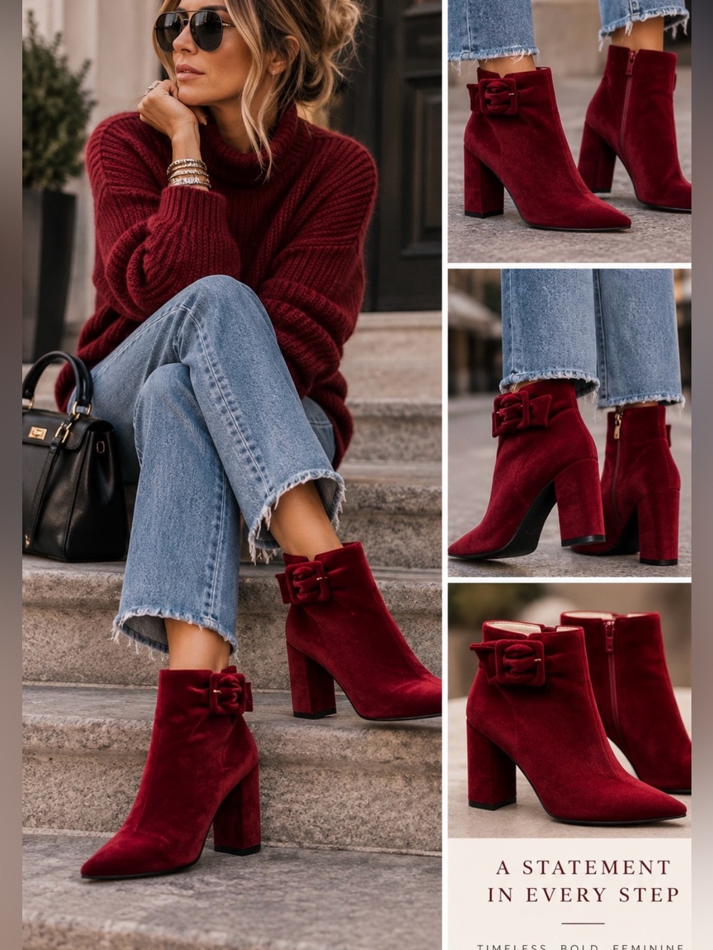 Pelle Moda Wine Red Velvet Bow Ankle Boots.new no tags